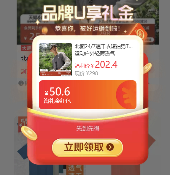 北面速干衣T恤 117元 - 86线报