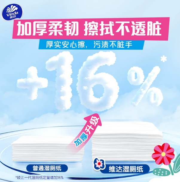 维达多巴胺湿厕纸80抽*5包 17.95元 - 86线报 维达多巴胺湿厕纸80抽*5包 17.95元 - 86线报