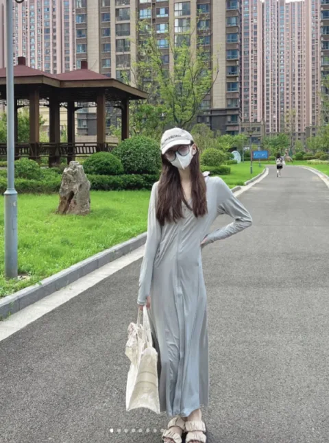 OHSUNNY 长款防晒衣女轻薄透气防紫外线风衣外套 图片 1