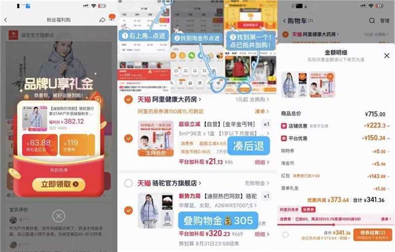 骆驼迪丽热巴黑钻羽绒服 305元 - 86线报