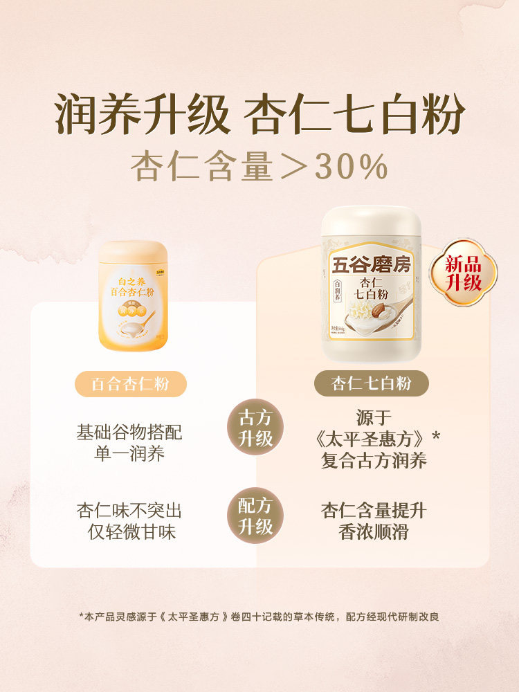 五谷磨房杏仁七白粉546g/罐 42.85元 - 线报酷