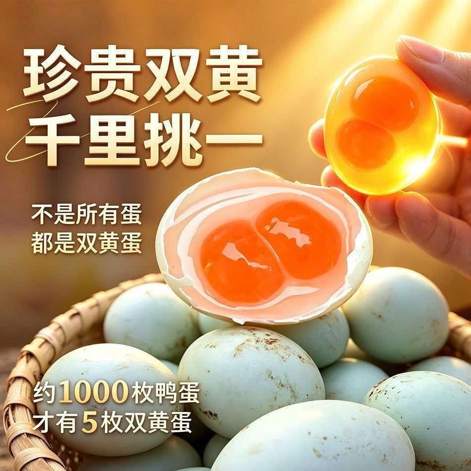 创青牧人农家散养双黄鸭蛋10枚 19.9元 - 线报酷