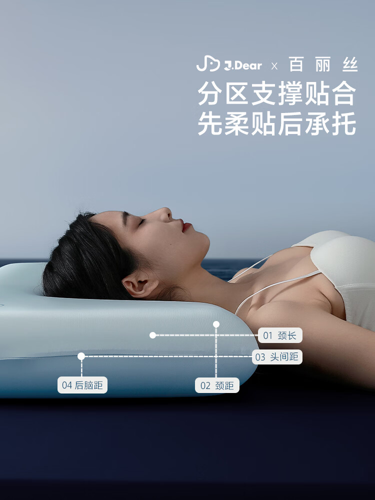 水星家纺百丽丝×JDear京东联名松池深睡枕记忆棉回弹枕8cm中枕和10cm高枕同价 98.40元 - 86线报