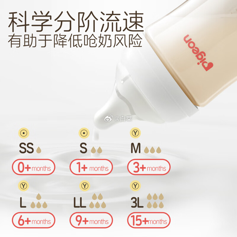 贝亲PPSU宽口径自然实感防胀气奶瓶330ml L号奶嘴 75元 - 86线报