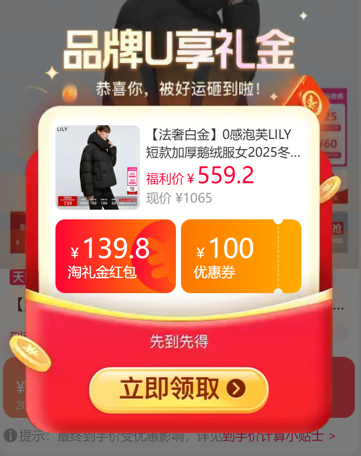 Lily鹅绒服 460-477元 - 86线报