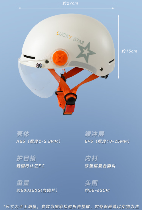 绿源半盔A类安全帽3C护目镜 29.8元 - 86线报