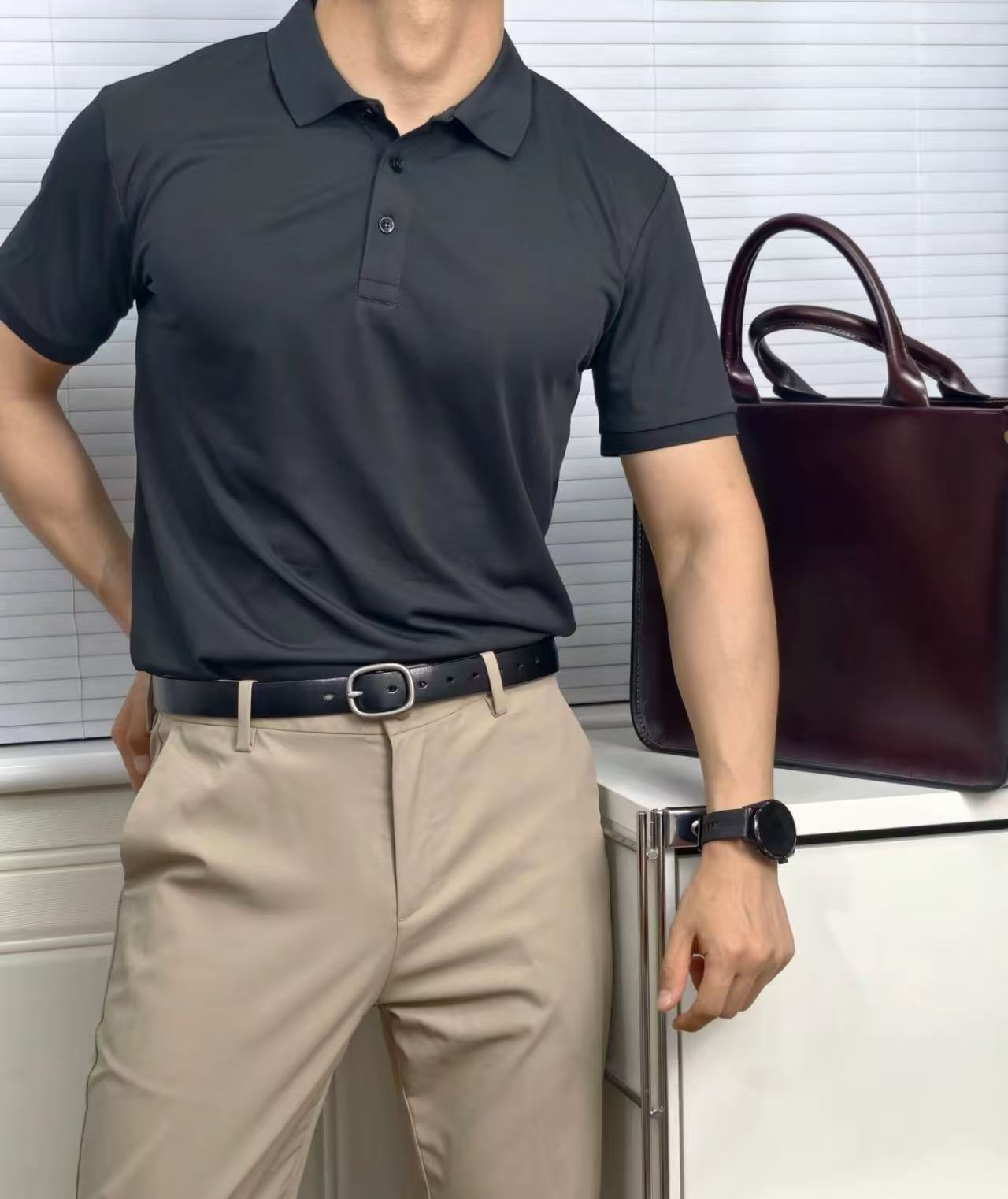 红豆POLO衫经典翻领POLO黑白经典配色任选2件 34.8元 - 86线报