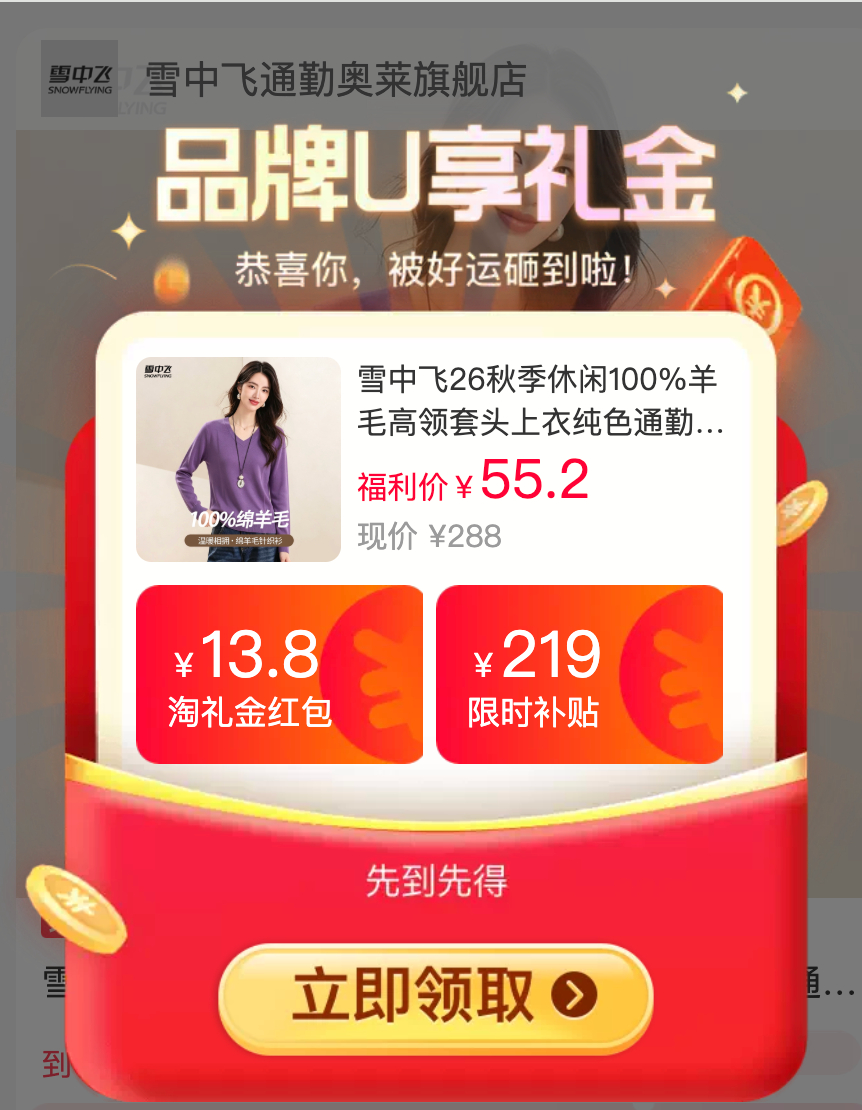 雪中飞羊毛衫 65元 - 86线报