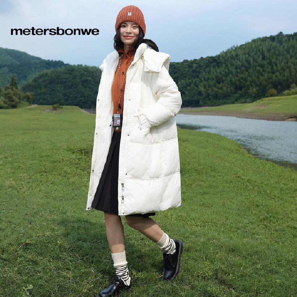 美特斯邦威女长款收腰连帽羽绒服 159元 - 线报酷