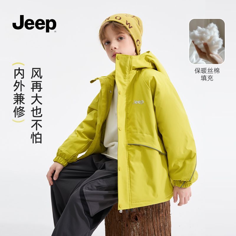 JEEP吉普冲锋衣童装儿童棉袄男童棉服女童冬装加厚外套中大童棉衣 108元 - 清风线报
