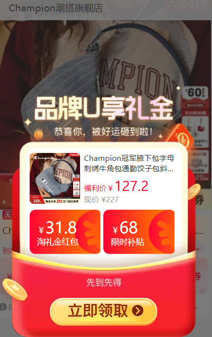 champion冠军腋下包 127元 - 86线报