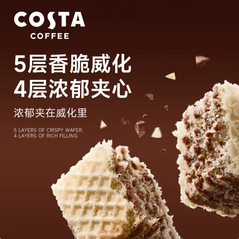 COSTA巧克力榛子威化饼干独立小包装65g 17.1元 - 86线报 COSTA巧克力榛子威化饼干独立小包装65g 17.1元 - 86线报