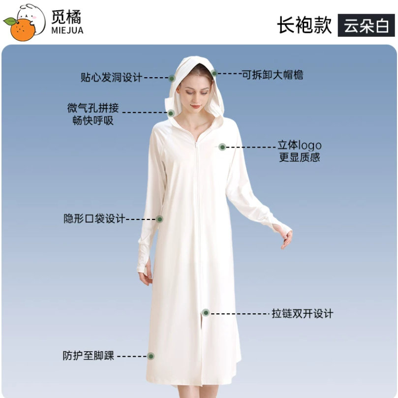 觅橘长款防晒衣1件 73元 - 86线报