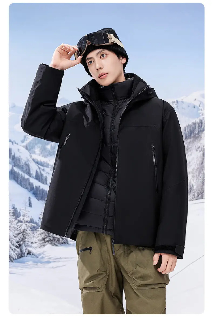 雪中飞立领连帽鹅绒冲锋衣羽绒服 199元 - 86线报 雪中飞立领连帽鹅绒冲锋衣羽绒服 199元 - 86线报