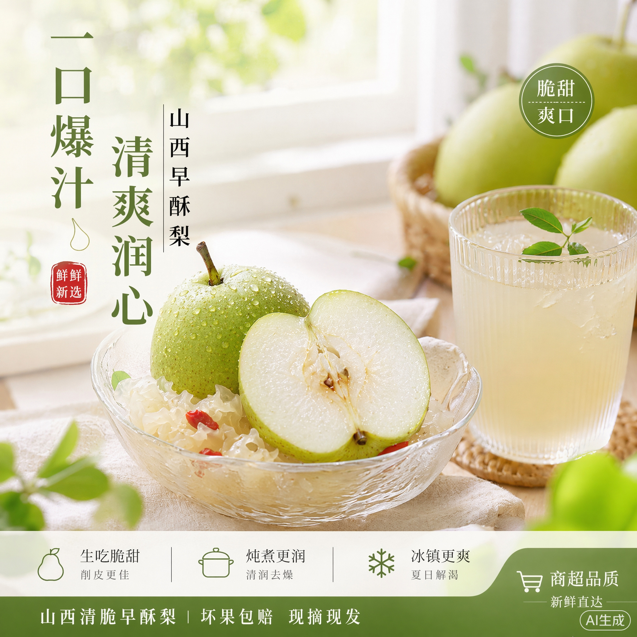 京世泽山西早酥梨净重4.5斤单果65mm+ 19.9元 - 线报酷
