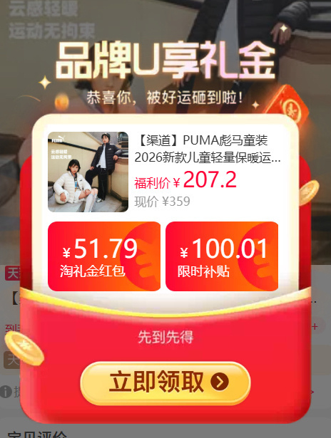 PUMA彪马排骨羽绒服最大能穿到170 173元 - 86线报