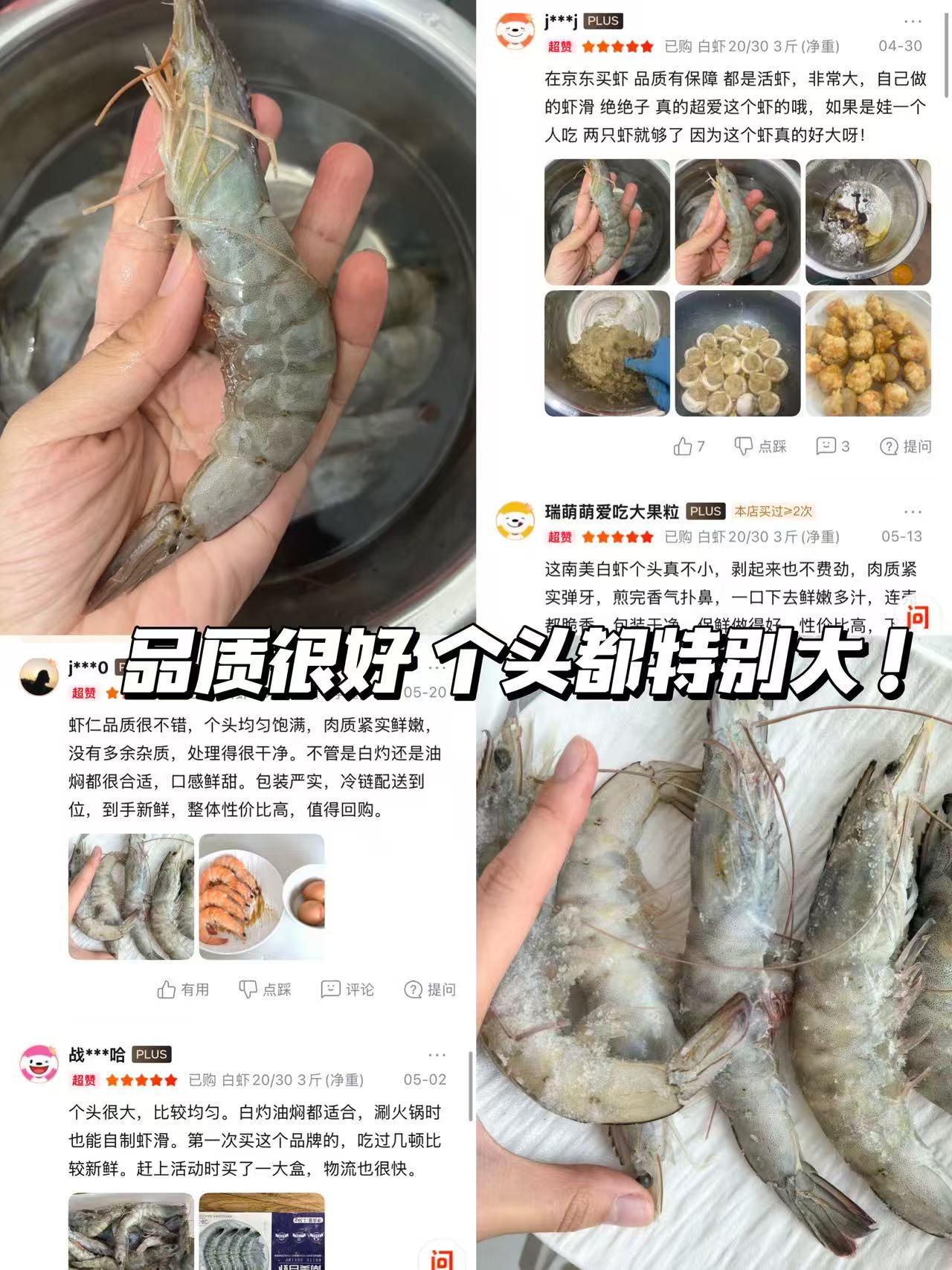 69🉐 BOWO厄瓜多尔白虾 净重3斤30-45只 买过的反馈都很好 - 86线报