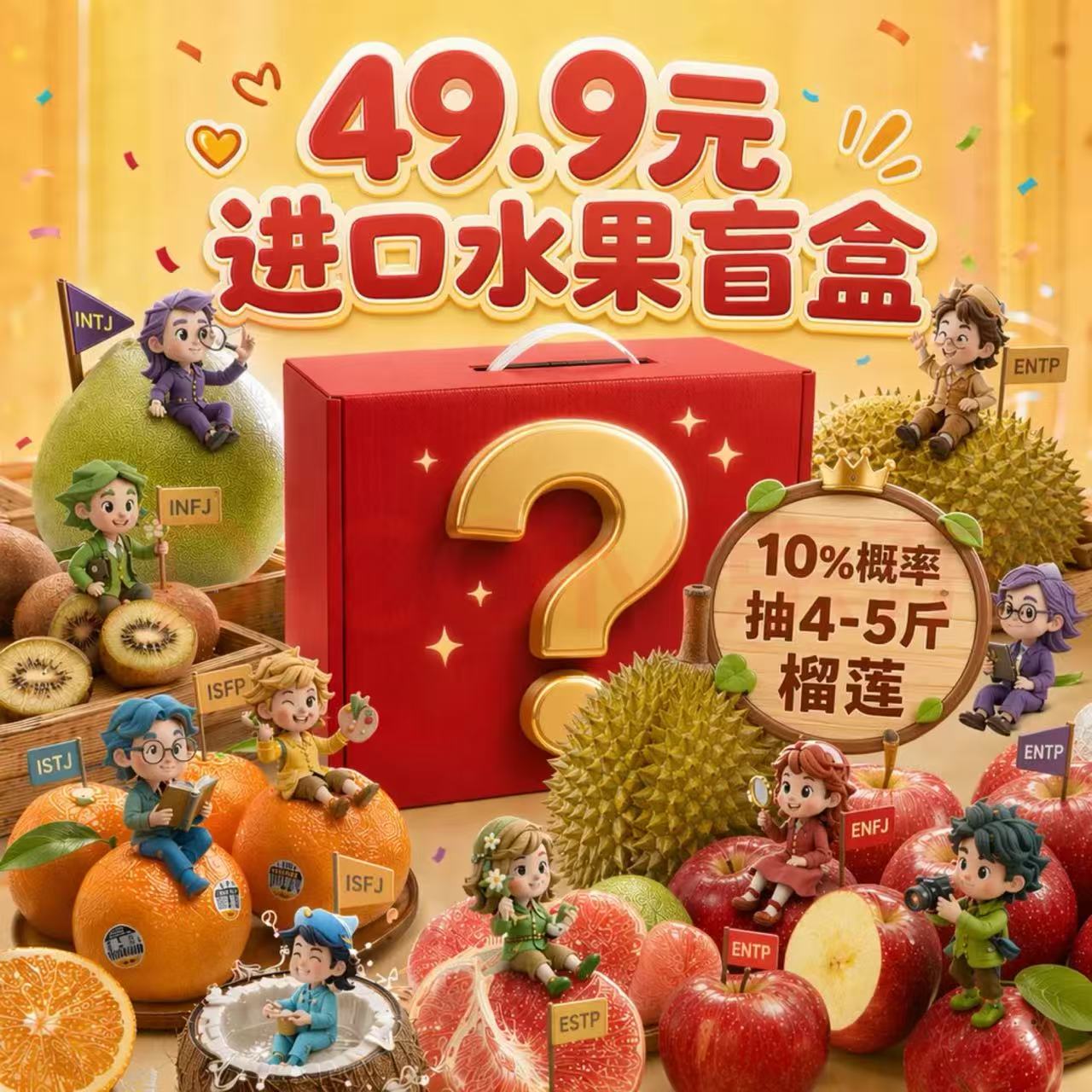 京鲜生进口水果盲盒内含佳沛新奇士乐琪椰青 49.9元,酷骑经典儿童扭扭车 62.9元 - 线报酷 京鲜生进口水果盲盒内含佳沛新奇士乐琪椰青 49.9元,酷骑经典儿童扭扭车 62.9元 - 线报酷