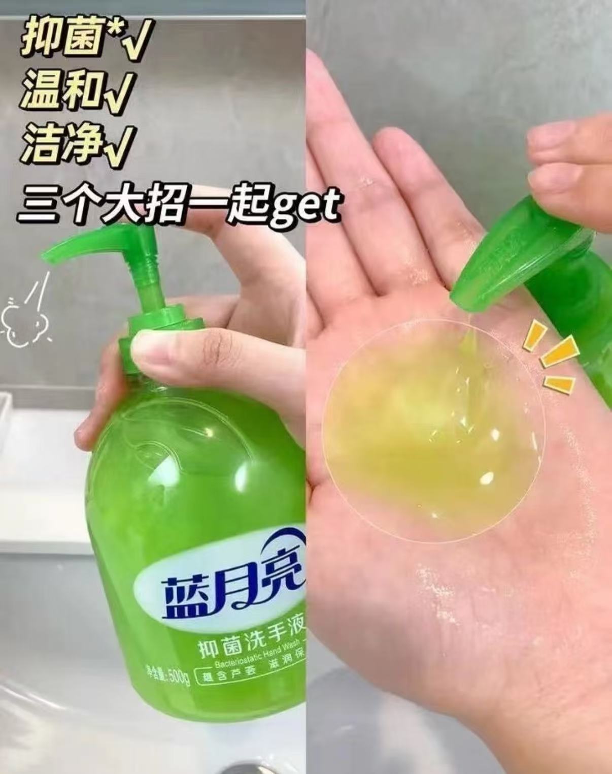 蓝月亮芦荟抑菌洗手液500g*4瓶 29.9元 - 86线报