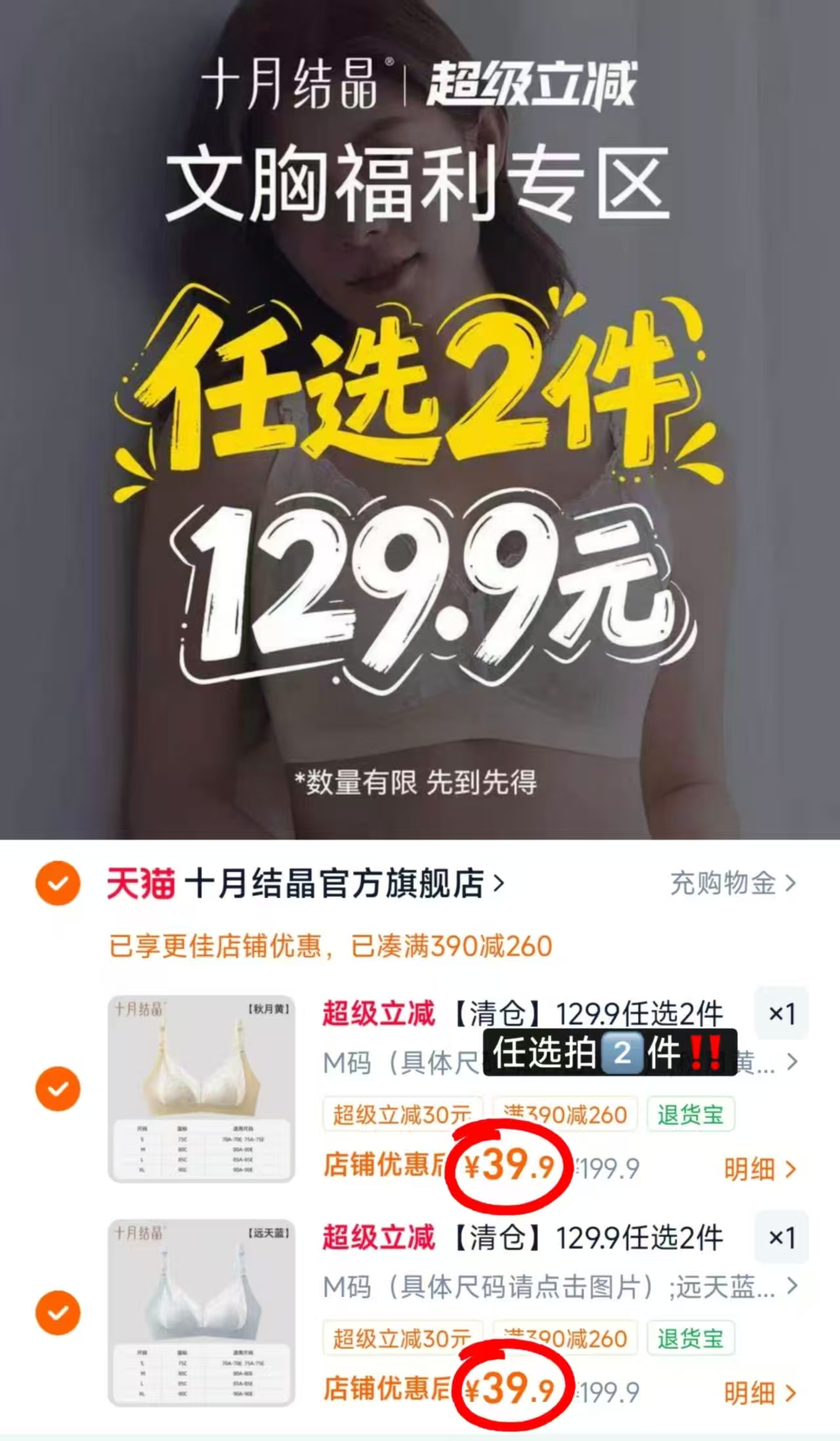 十月结晶孕妇哺乳内衣 39.9元 - 86线报