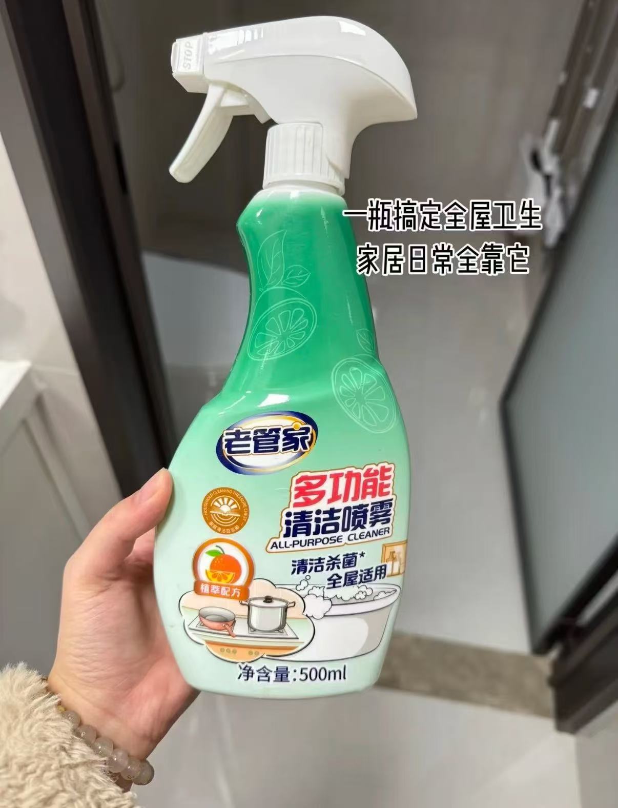 老管家多功能清洁剂500ml*2瓶 赠百洁布+小方巾+透明手套 19.9元 - 86线报
