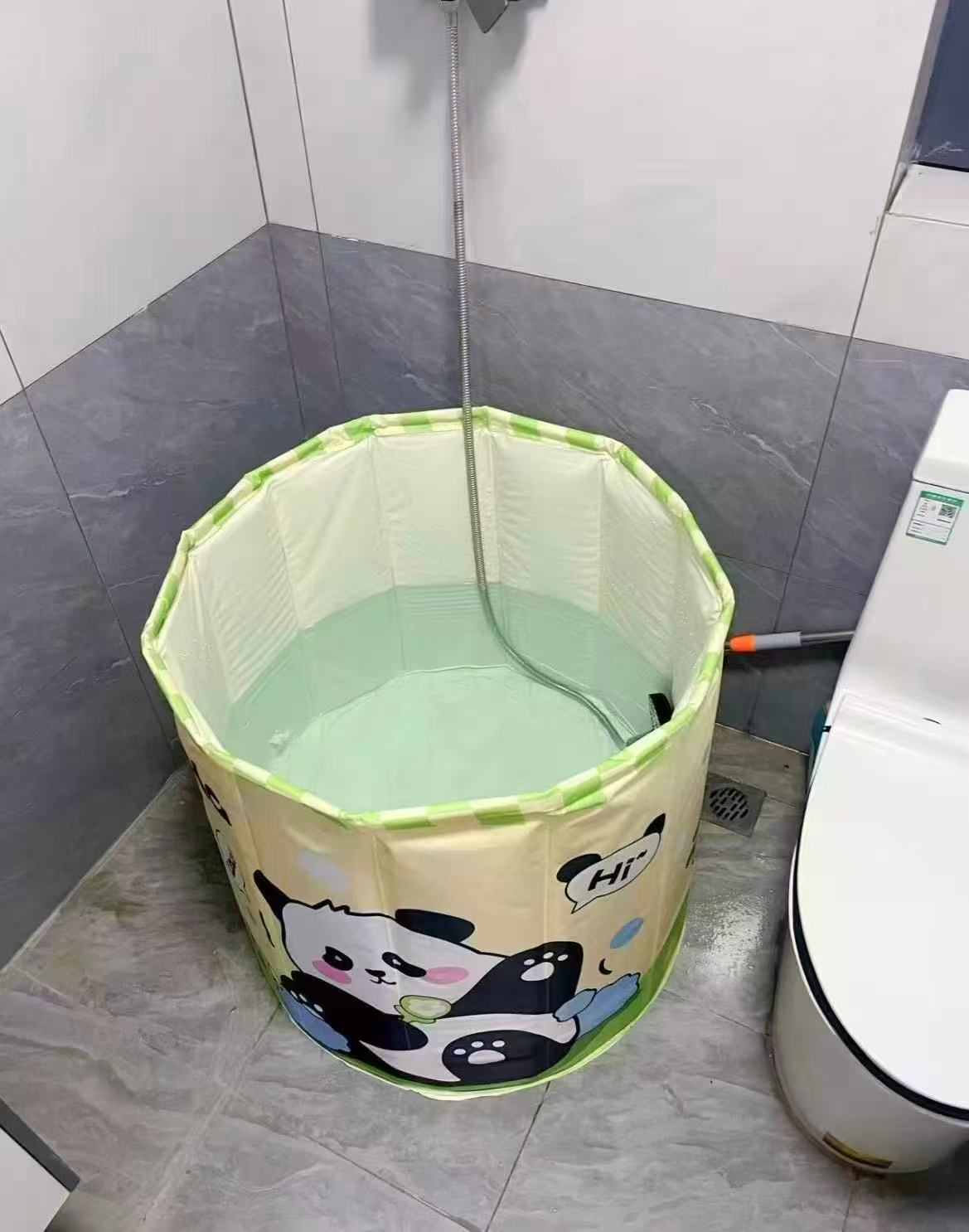 如山可折叠宝宝泡澡桶小号可爱胖达款 赠排水管+注水浴凳 45元 - 86线报