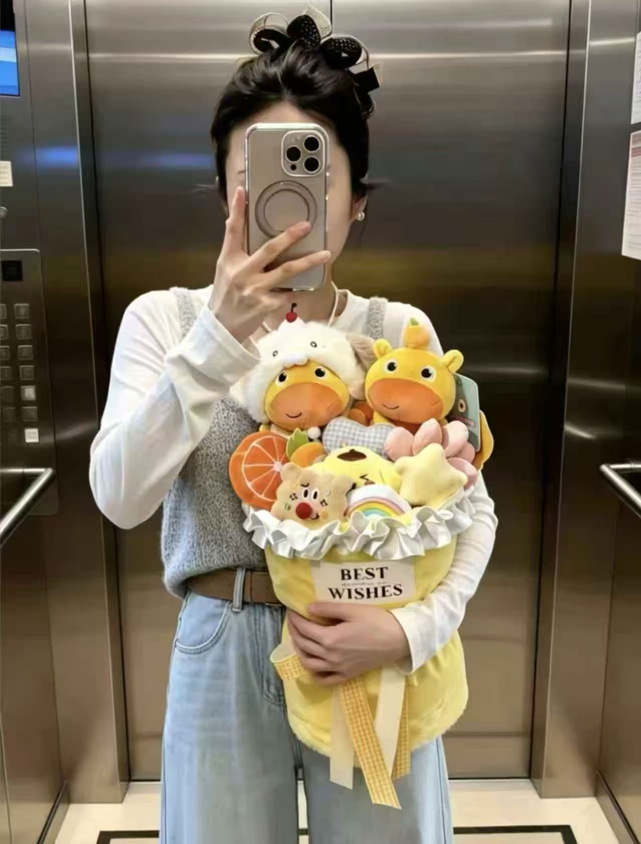 立体噜噜毛绒花束礼袋+贺卡+小灯串 29.9元 - 86线报
