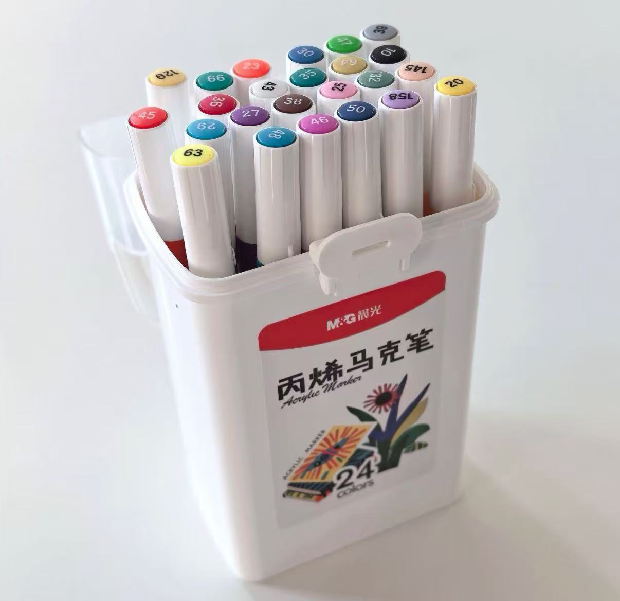 晨光24色儿童圆杆丙烯马克笔桶装 18.5元 - 86线报