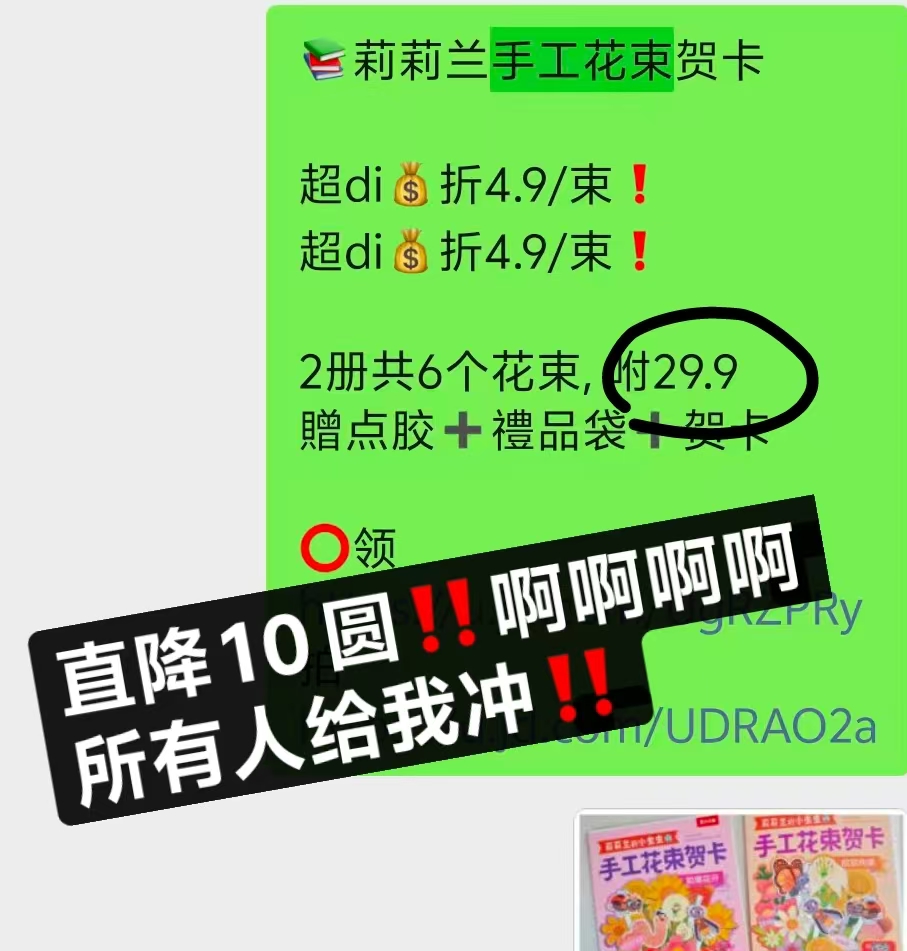 莉莉兰手工花束贺卡2册共6个花束 赠点胶礼品袋贺卡 19.9元 - 86线报