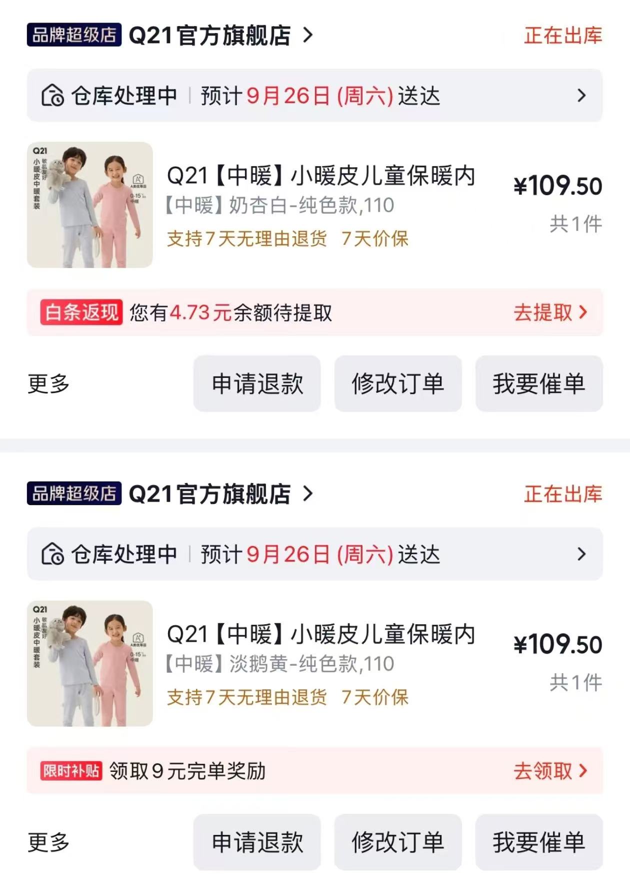 Q21小暖皮保暖内衣套装 109.5元 - 86线报