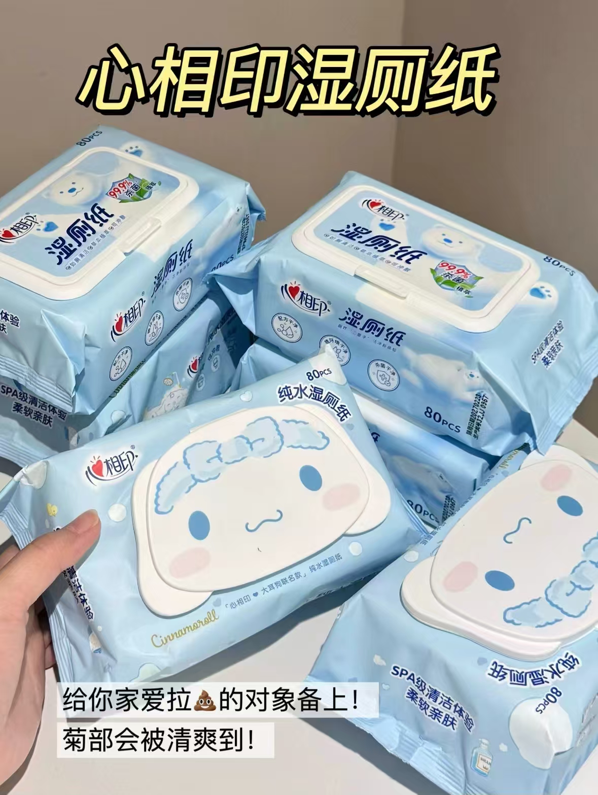 心相印湿厕纸家庭装80抽×5包 29.6元 - 清风线报