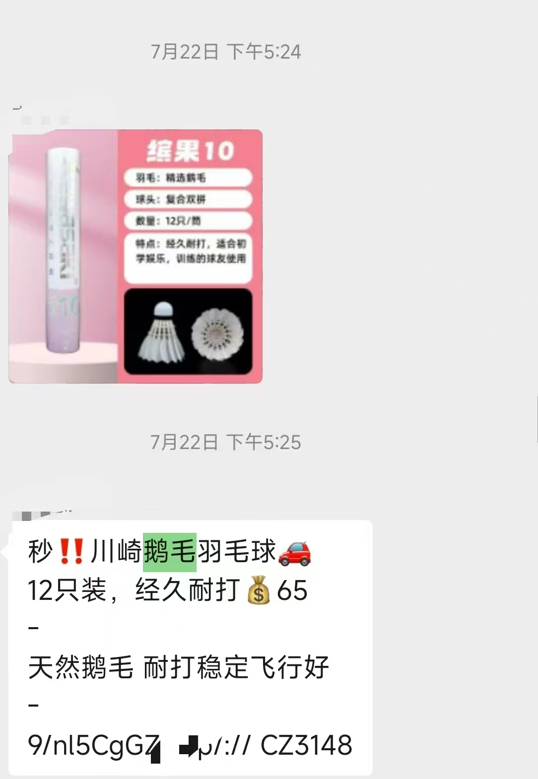 川崎鹅毛羽毛球12只装 53元 - 86线报