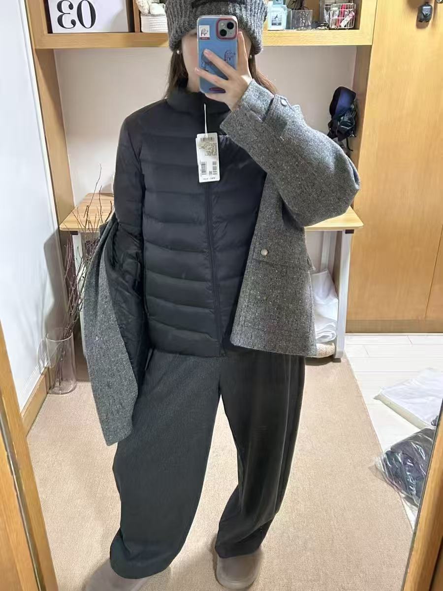 雪中飞女式立领秋羽绒服宝石黑|8086M 165/88A 79元 - 线报酷