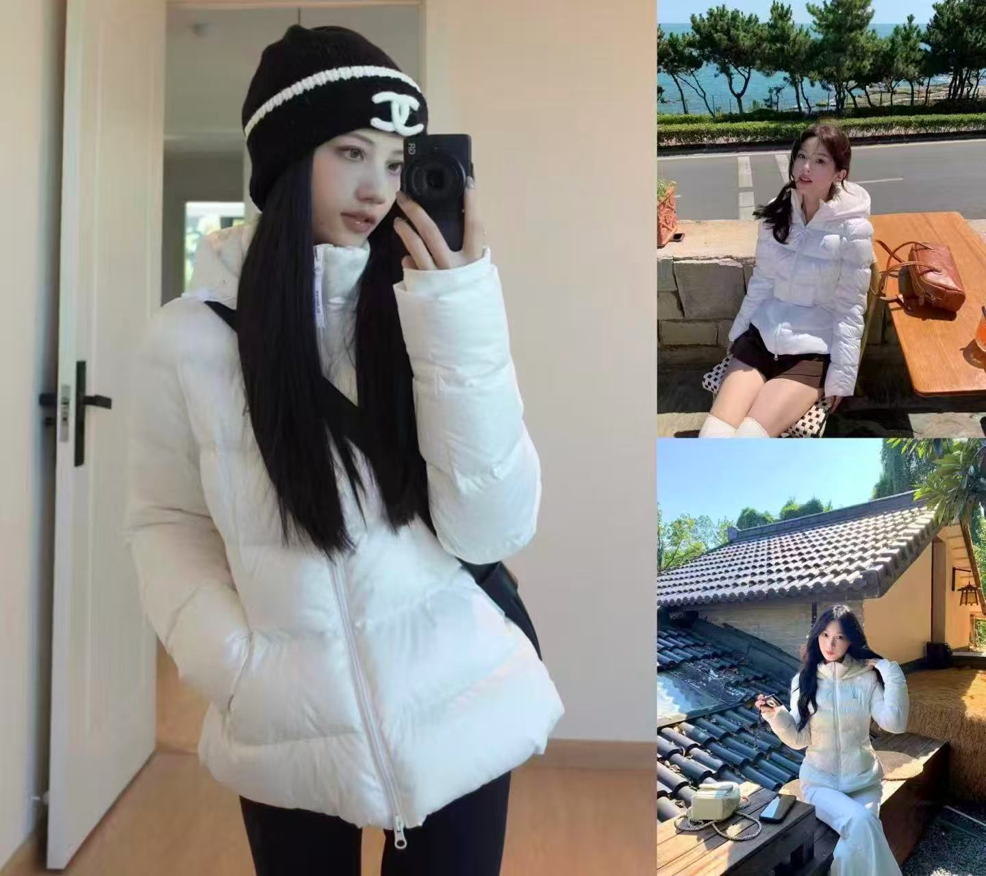 安欧兔蚂蚁腰缎面泡芙收腰羽绒服女修身短款外套 338元 - 线报酷