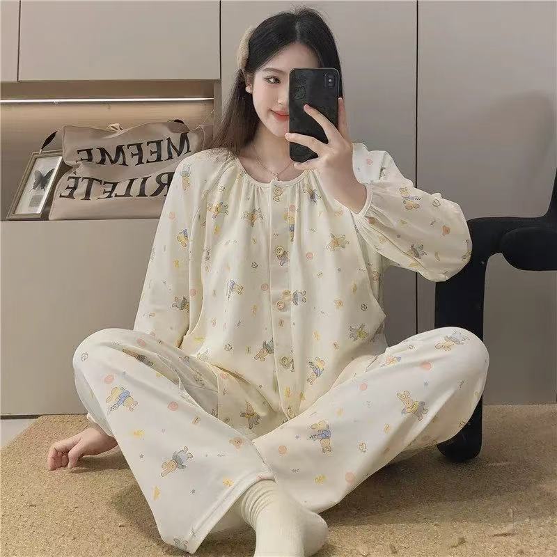 燕彩柔月子服春秋产后孕妇家居服套装大码哺乳睡衣产妇怀孕期女款夏季 69.9元 - 线报酷