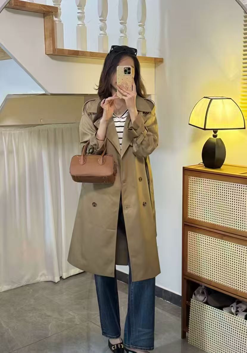 LILY风衣外套女中长款复古英伦风双排扣宽松通勤2026新款 407元 - 86线报