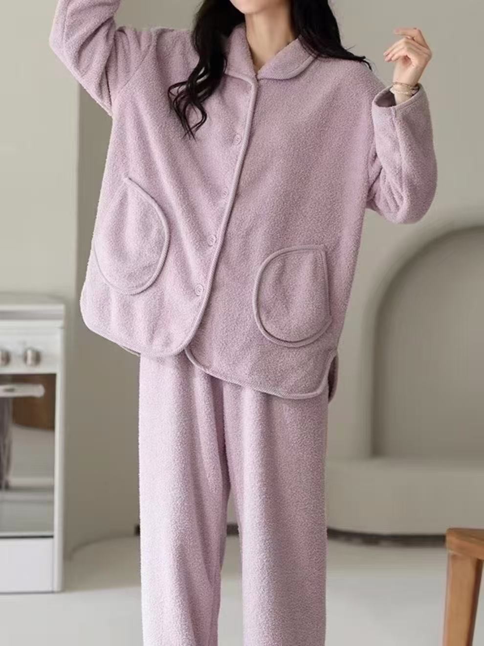 十月结晶双面绒家居服上衣+裤子 79.6元 - 86线报