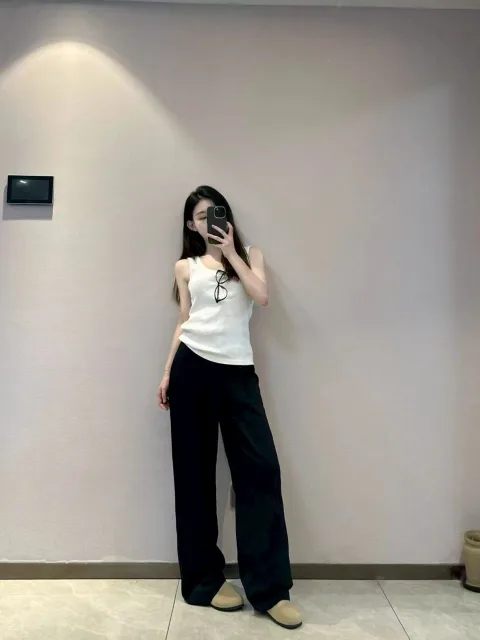 MissWiss凉感阔腿裤女夏薄款松弛垂坠显瘦休闲裤宽松夏季高腰休闲 图片 4