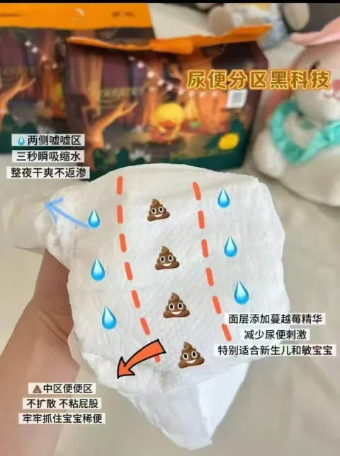 柔丫蔓越莓纸尿裤超柔护臀尿不湿婴儿新生超薄透气拉拉裤男女宝宝 图片 4