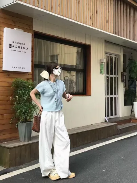 MissWiss凉感阔腿裤女夏薄款松弛垂坠显瘦休闲裤宽松夏季高腰休闲 图片 6