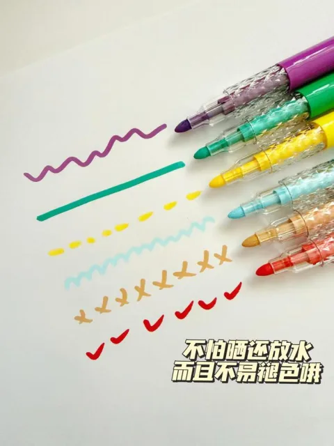 得力丙烯马克笔星闪高纯色强覆盖力硬头防水小学生美术生专用画笔层叠盒幼儿园拍立得绘画涂鸦彩笔 图片 3
