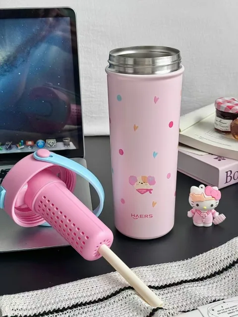 哈尔斯吸管保温杯陶瓷内胆女高颜值水杯学生便携咖啡杯子2026新款 图片 5