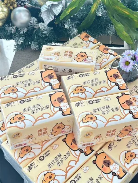 清风抽纸M码棉柔卡皮巴拉4层360张大包加厚纸巾餐巾纸抽面巾纸by 图片 3
