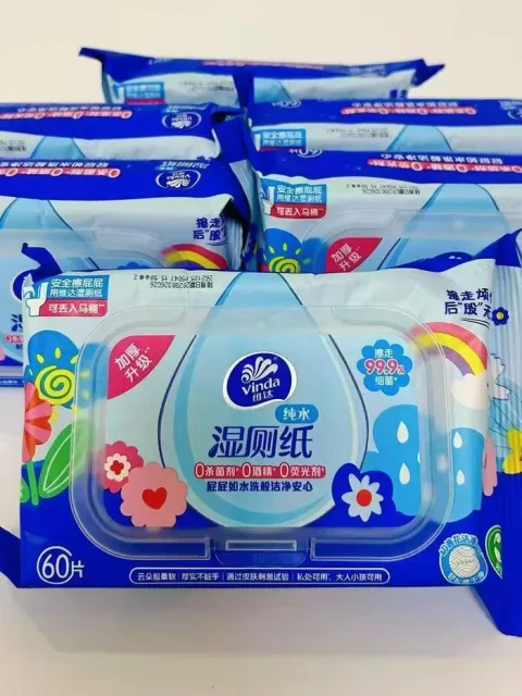 维达多巴胺湿厕纸60片6包洁厕家用私处湿巾湿厕巾厕所专用湿纸巾 图片 2