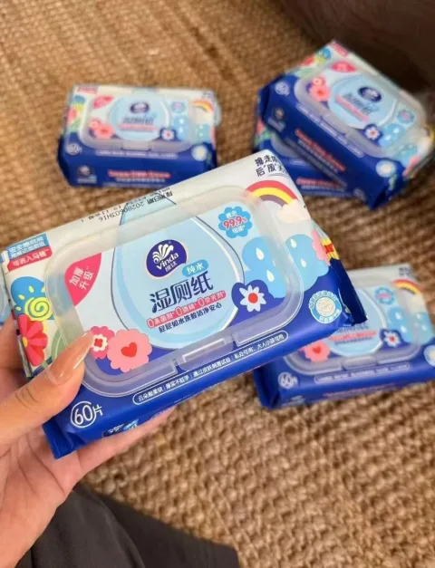 维达多巴胺湿厕纸60片6包洁厕家用私处湿巾湿厕巾厕所专用湿纸巾 图片 4
