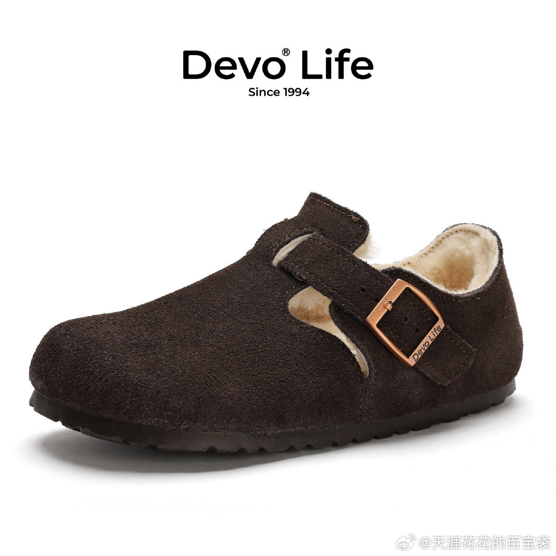 devo加绒毛毛半包勃肯鞋 140元 - 86线报