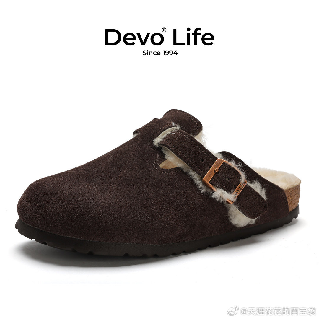 devo加绒毛毛半包勃肯鞋 140元 - 86线报 devo加绒毛毛半包勃肯鞋 140元 - 86线报