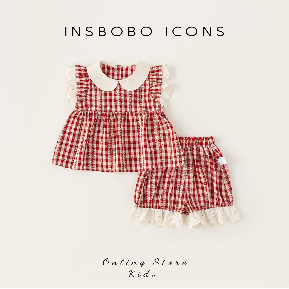 insbobo女童夏套装2026新款女宝格子套装夏季儿童衣服宝宝童装潮 21.21元 - 线报酷