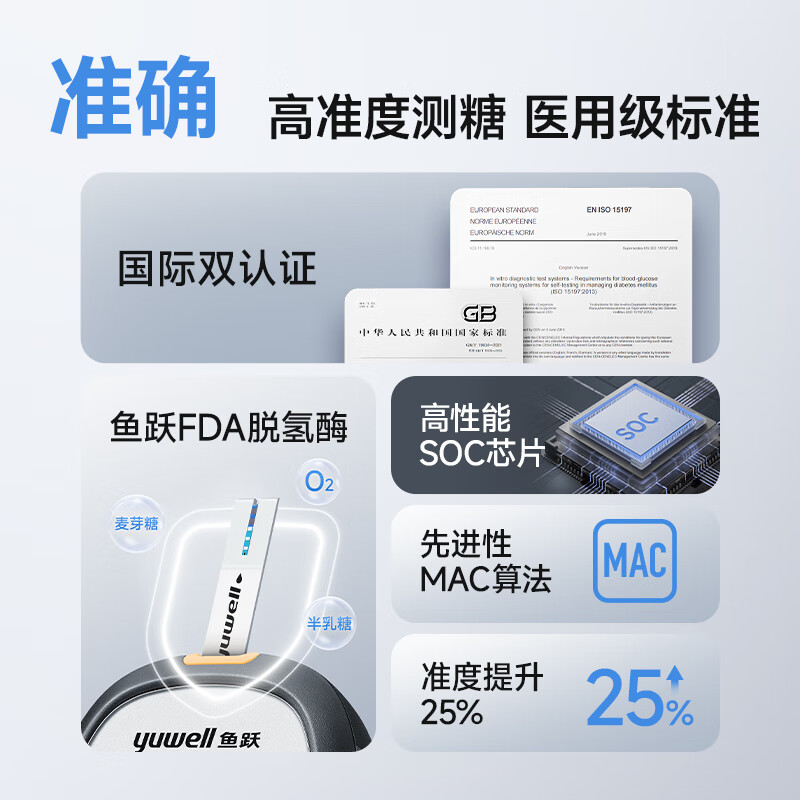鱼跃660血糖检测仪仪器+100试纸 124.74元 - 86线报