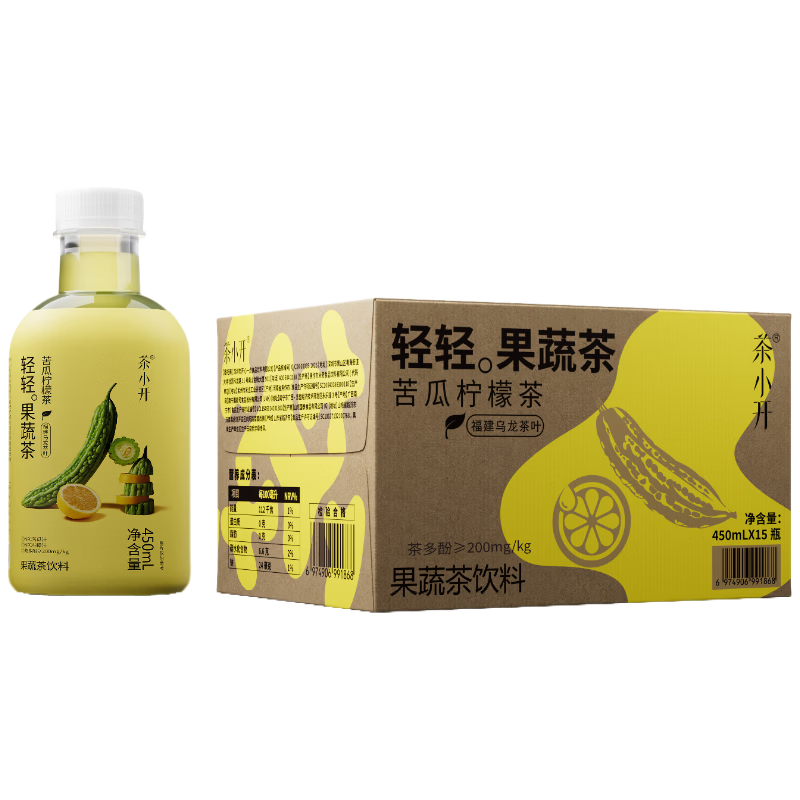 茶小开苦瓜柠檬茶果蔬饮料450ml*15瓶 17.5元 - 86线报 茶小开苦瓜柠檬茶果蔬饮料450ml*15瓶 17.5元 - 86线报